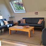 De zitkamer van ons vakantiehuis.